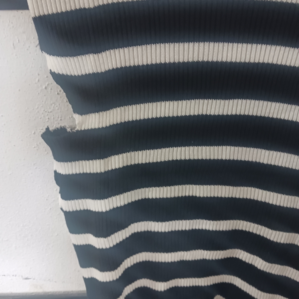 Women Black & White Striped Off Shoulder Top - Picture 12 of 14